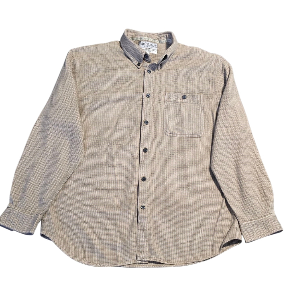 Columbia Plaid Brown Button-Up Shirt